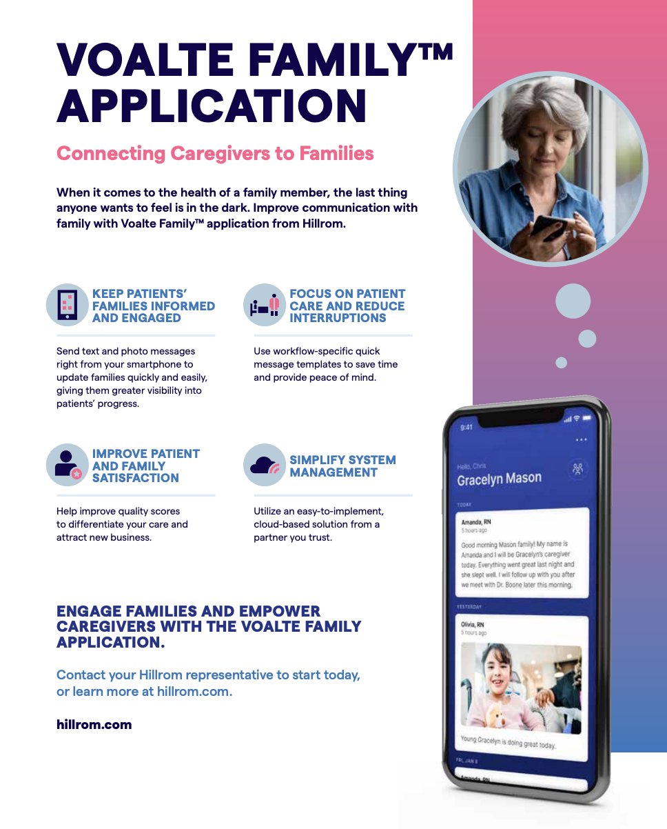 Voalte Family application marketing flyer